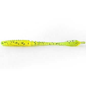 FishUp 2" ARW Worm 5cm - 12 Stück - Farbe 055 - Chartreuse/Black