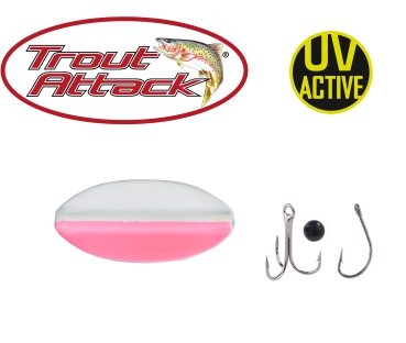 TRAUT ATTACK Inliner Spoon Pro Staff - 1,9g - weiß-pink - UV-aktiv