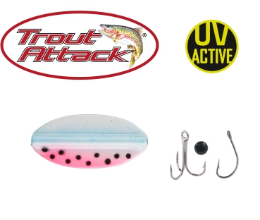 TRAUT ATTACK Inliner Spoon Pro Staff - 1,9g - weiß-pink-schwarz - UV-aktiv