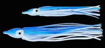 Octopus - blau-weiss-glitter 12cm - 5 Stück