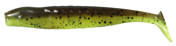 10 cm BERKLEY Flex Grass Pig Shad  - Brown Chartreuse - 1 Stück Gummifisch