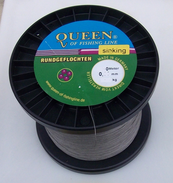 QUEEN of Fishingline 4-Fach-rundgeflochten sinkink - 0,18 - 10,9 kg - Farbe grau sinkend - je 100 Meter