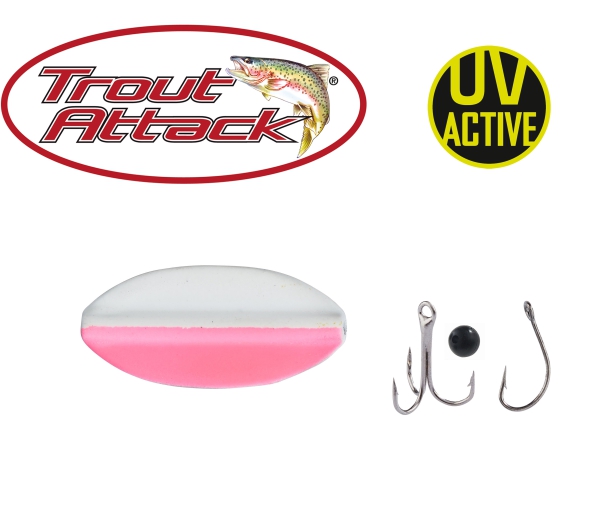 TRAUT ATTACK Inliner Spoon Pro Staff - 1,9g - weiß-pink - UV-aktiv