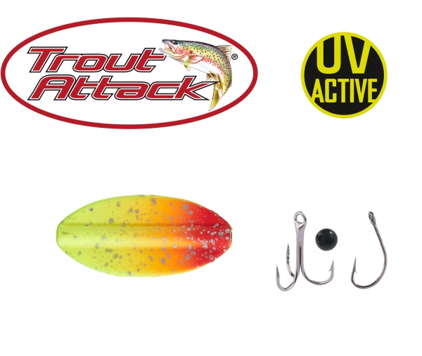 TRAUT ATTACK Inliner Spoon Pro Staff - 1,9g - orange-gelb - UV-aktiv