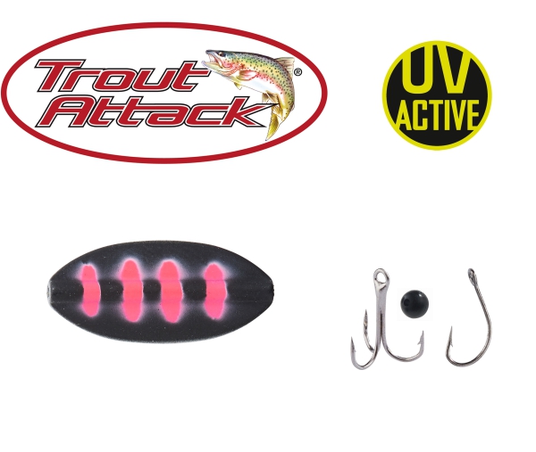 TRAUT ATTACK Inliner Spoon Pro Staff - 1,9g - schwarz-pink - UV-aktiv