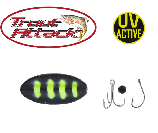 TRAUT ATTACK Inliner Spoon Pro Staff - 1,9g - schwarz-gelb - UV-aktiv